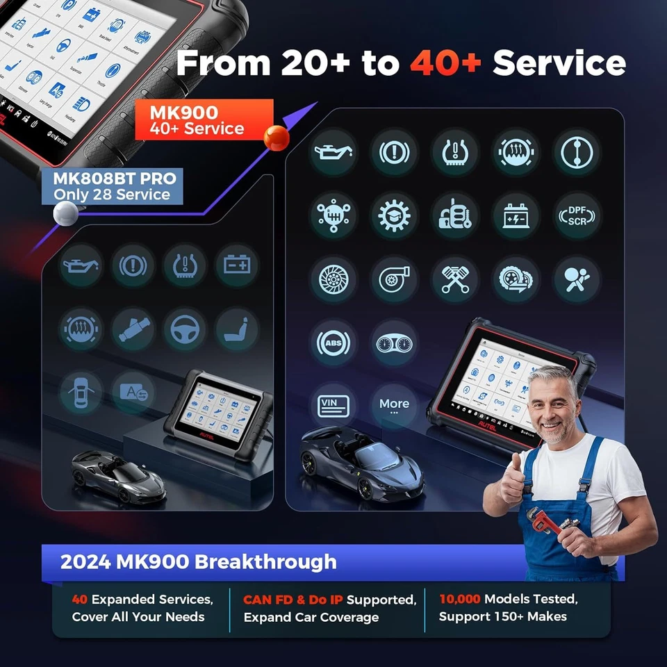 2025 Autel MaxiCOM MK900 MK900BT MX900 Auto All System Diagnostic Scanner Tool - Image 3 of 4