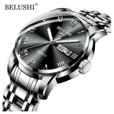 Montre Homme Extra Plate BELUSHI U2013 Montre Bracelet Acier Inoxydable Quartz Homme Etanche Date Luxe Bijoux Montre Homme Rolex