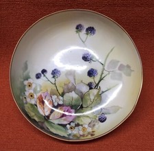 Antique Limoges Jean Pouyat Porcelain Footed Serving Bowl 9.25