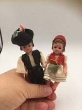 Vintage Germany Doll Pair Girl Boy 6.5" Tall Celluloid 1950s