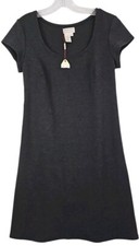 M.S.S.P. ~Woman Size M~ Gray Solid Shift Unlined Dress Short Sleeve NWOT.