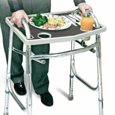 Universal Walker Tray Table with Non-Slip Grip Mat - North American - Gray NEW