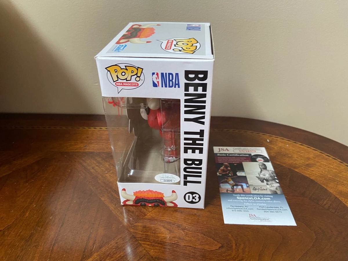 Funko Pop NBA Mascots Benny the Bull #03 John Paxson Signed Chicago Bulls  JSA