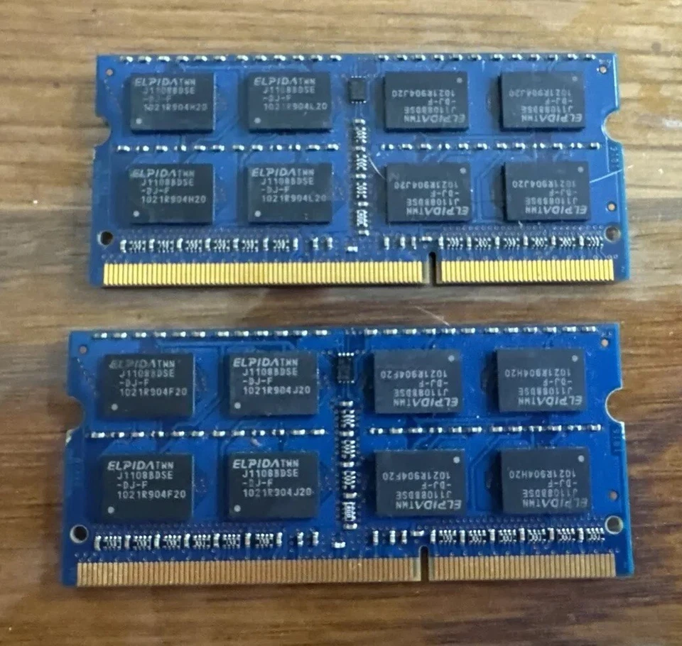 ELPIDA 2 GB 2Rx8 PC3-10600S-9-10-F1 HP PN 579155-001 Laptop Memory Ram 2 Sticks - Image 2 of 2