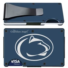 Penn State Nittany Lions Engraved Titanium Blue RFID Blocking Wallet Gift D7