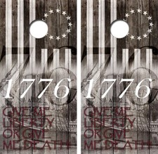 1776 Give Me Liberty Cornhole Board Wrap LAMINATED Decal Vinyl Sticker 3892