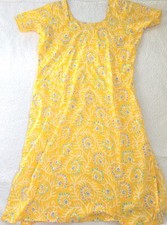161 Women's Casual Wear Size Sm/Med Yellow Floral Indian Dress