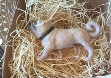 New 3D Dresden Paper Ornament Fawn Chinese Pug Dog Christmas Tree Decoration