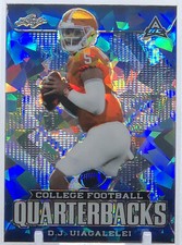 💥D. J. UIAGALELEI 2021💥LEAF METAL QB BLUE CRYSTALS PRIZM💥RC ARC LE #/15🔥🔥