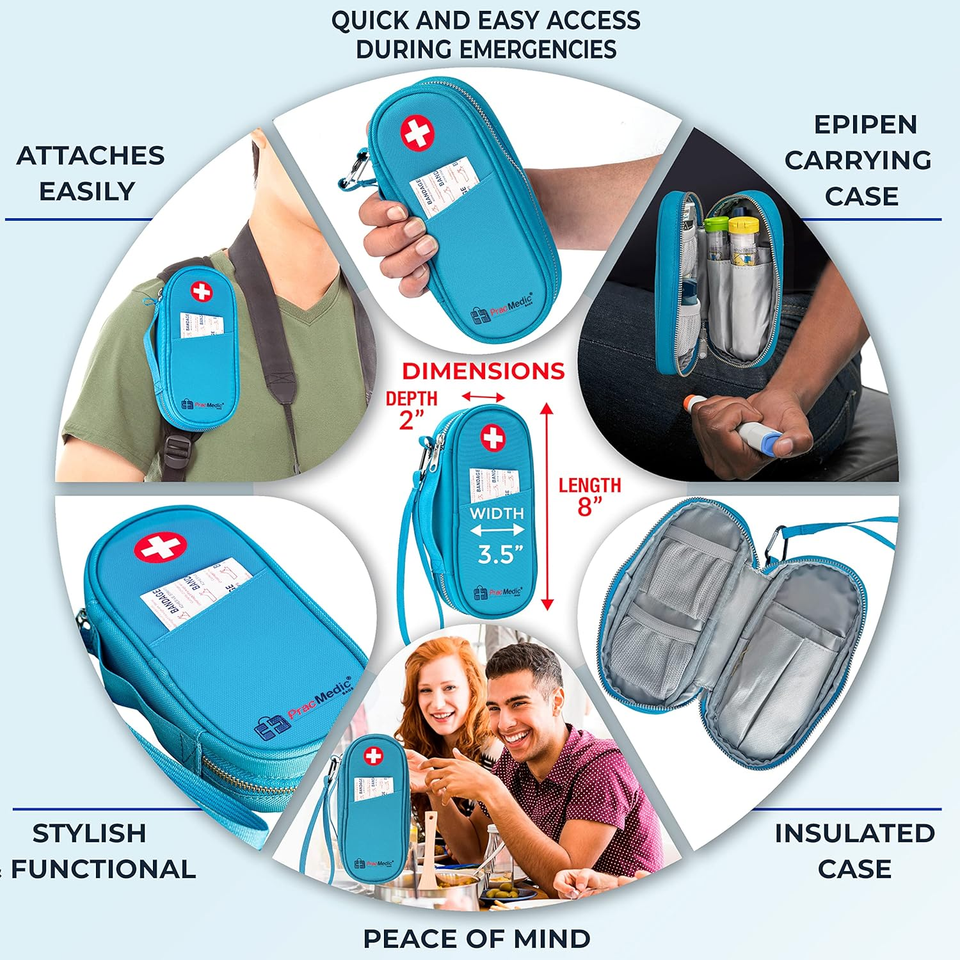Pracmedic Bags Epipen Carry Case Insulated & Roomy Epi Pens Carrying