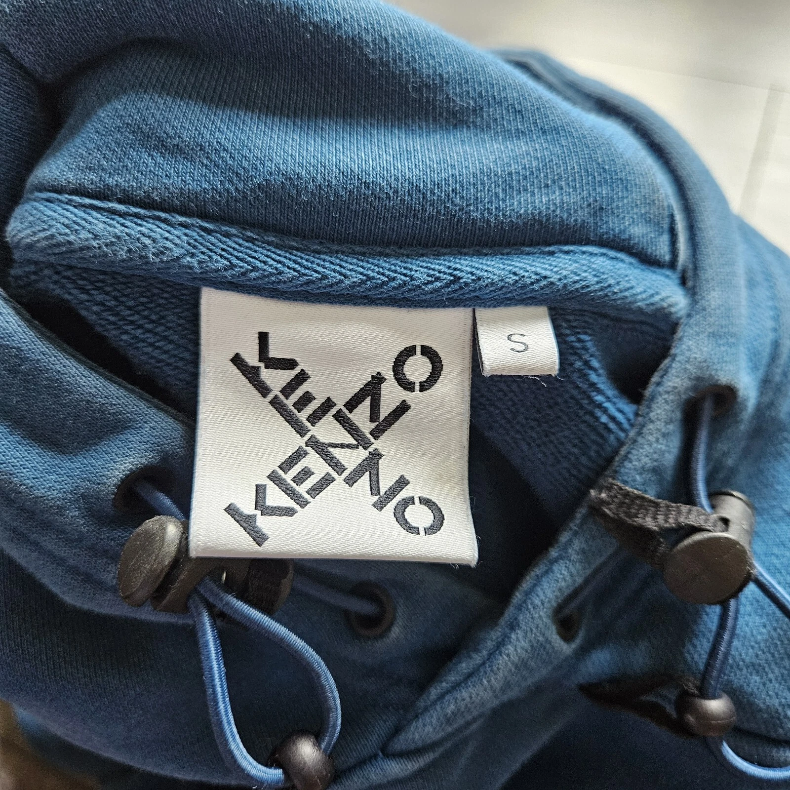 Kenzo Paris Felpa con Cappuccio Uomo S Verde Teal Cross Spell Out Logo Manica Hit Streetwear