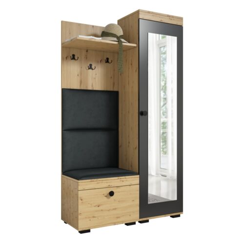 Flurgarderobe DUO, Garderobenschrank, Spiegel, Schuhschrank, fertig aufgebaut - Bild 11 von 33