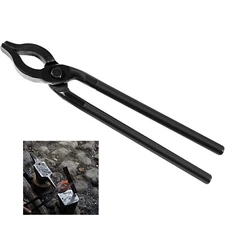 0004930-300 11.81'' Blacksmiths' Tong Wolf's Jaw Flat Clip for Beginner Farriers