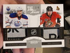 2011-12 PANINI DOMINION TAG TEAM DUAL PATCH #1/6 Zibanejad Nugent-Hopkins Rookie