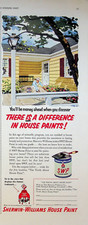 1953 Sherwin-Williams House Paint Vintage 1950s Print Ad Cover the Earth Globe