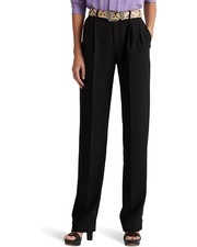 LAUREN Ralph Lauren L65923 Womens Black Pleated Sable Crepe Pants Size 8