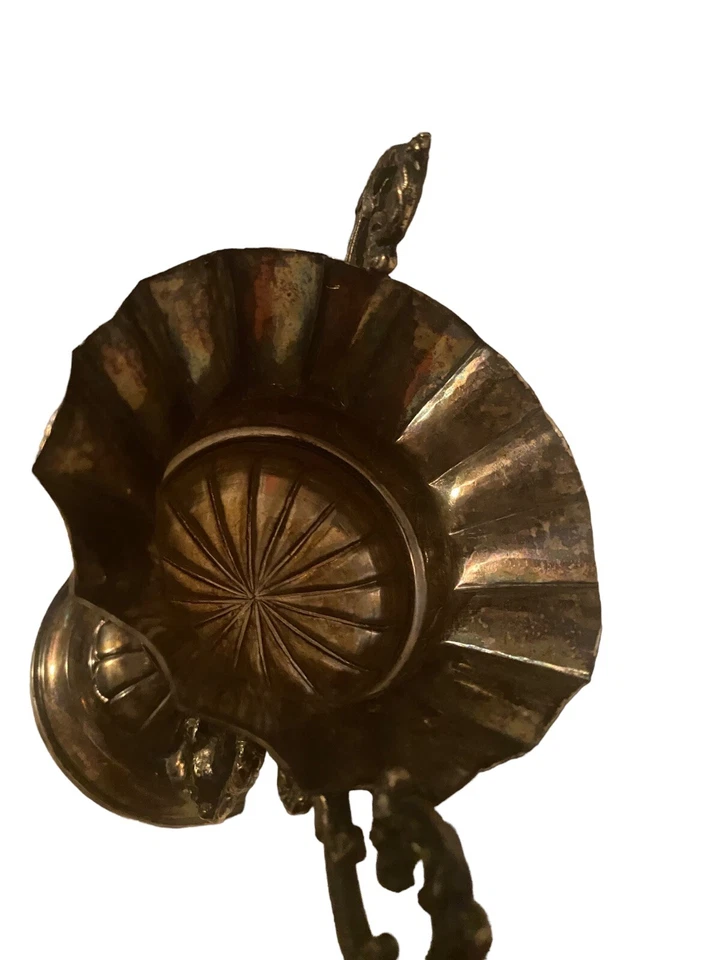 MESA CENTRO ESTILO IMPERIO VINTAGE PERFORADO PLATEADO enchapado Phoenix Foto 4 de 4