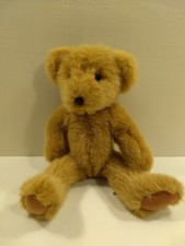 Russ Berry Co Tan Long Hair 10" Teddy Bear Plush Animal Jointed Quality