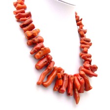 30-50mm Branch Natural Red Coral Necklace for Women Jewelry Long Necklace 18"