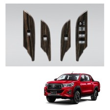 Set Door Window Switch Control Wood Fits For Toyota Hilux Revo Rocco 2015 - 2019