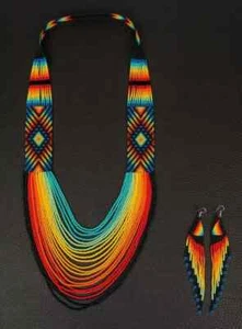 Nouvelle perles de semences faites main Boho American Style Perles Multi Strand collier Boucles d'oreilles