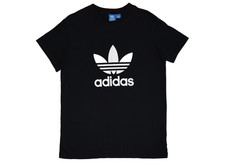 VINTAGE 2011 ADIDAS T-SHIRT BIG TREFOIL LOGO TEE M Slim Fit P2P 19.5" BLACK MINT