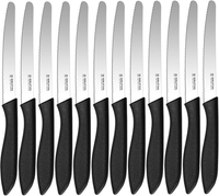 FrüHstüCksmesser Set 12-Teilig, BröTchenmesser Wellenschliff,Black.