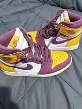 Nike Air Jordan 1 Mid Purple/Yellow/White Mid...