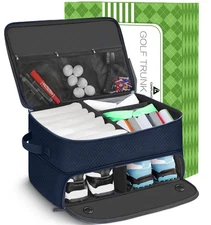 2 Layer Golf Trunk Organizer, Waterproof Car Locker for 2 Pair Shoes, Durable...