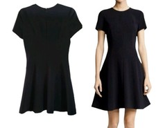 Theory Modern Seamed Shift Dress Admiral Crepe Navy Blue Size 2 Classic 
