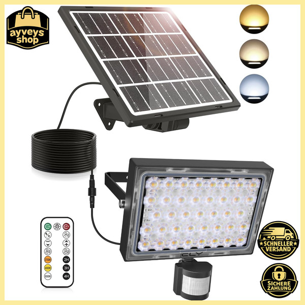 Solarlampe AußEn 30W 2600LM Mit Bewegungsmelder Gartenleuchte LED-image