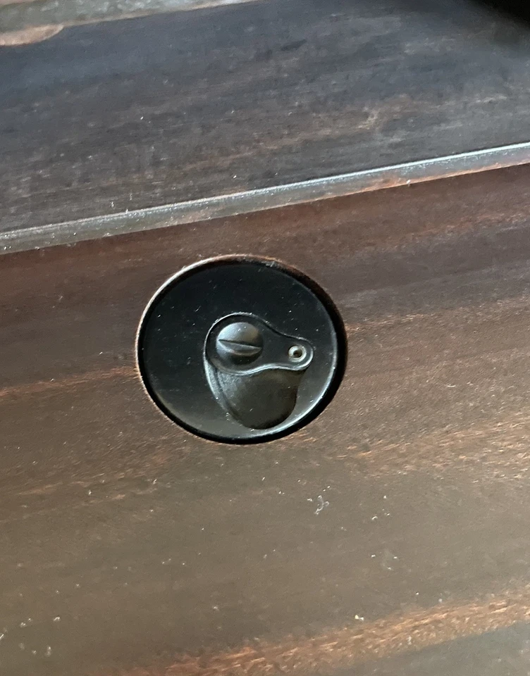 Antique Mahogany Flip Top Spinet Desk Console Table - Image 3 of 4