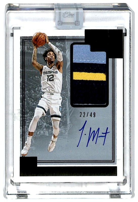 2019-20 Panini One & One RPA Blue 22/49 Ja Morant Rookie Auto R6220J