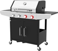 Proficook Gasgrill 4 Brenner 450°C Gusseisen Edelstahl PC-GG 1311 Schwarz