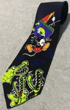 Vintage Disney Necktie Men  s Mickey Crocodile 100 Silk