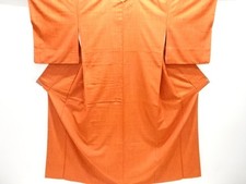 7556721: JAPANESE KIMONO / SILK / HAND WOVEN TSUMUGI / STRIPE  CROSS