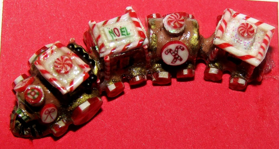 De colección Casa de Muñecas Miniaturas Bastón de Caramelo Pan de Jengibre Juguete Tren Navidad Noel Foto 2 de 4