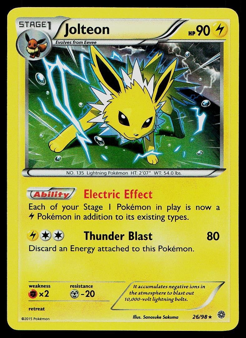 Pokemon Card Ancient Origins Jolteon 26/98 Holo Rare