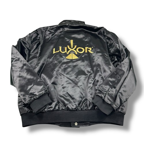 VTG Pyramid Creations Luxor Las Vegas Satin Bomber Jacket Embroidered Mens XL