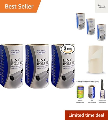 Pack of 3 Extra Sticky Lint Roller Refills   50% Stickier for Superior Cleaning
