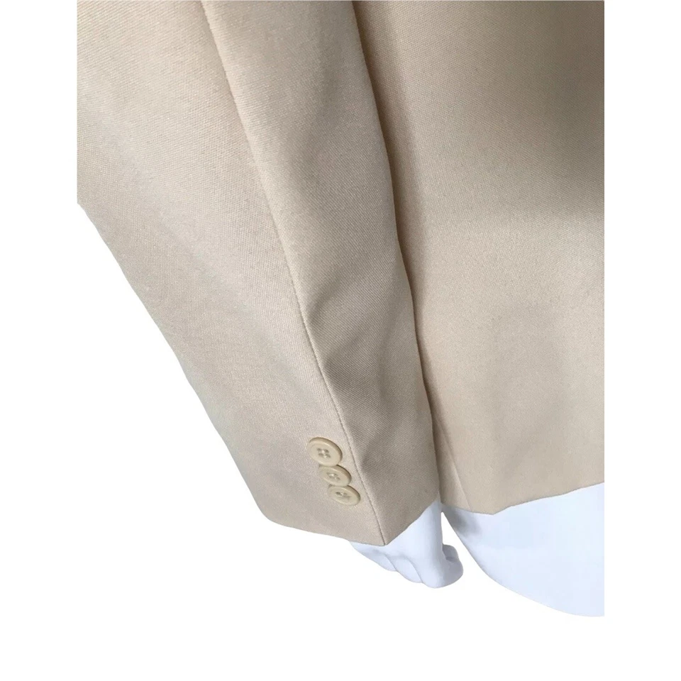 Duke Haband Mens 44S Beige Two Button Blazer Jacket Sport Coat Classic Fit - Image 4 of 4