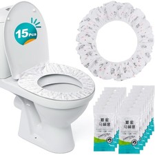 Disposable Toilet Seat Covers 15 Pack Waterproof Travel Toilet Paper Soft