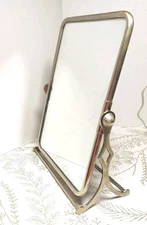 Vintage Pottery Barn Free Standing Swivel Vanity Mirror Table Desk Shaving 12.5"