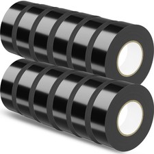 12 Pack Black Electrical Tape Waterproof, 0.75 in x 66 FT High Temp Electric ...