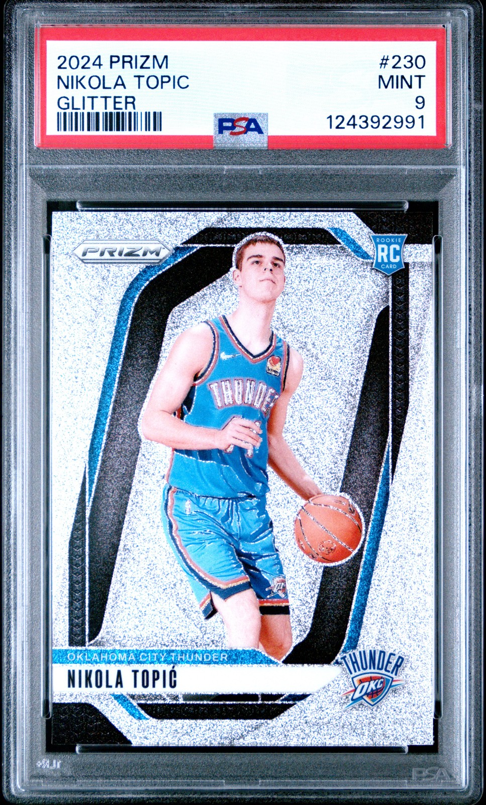 2024 PANINI PRIZM GLITTER #230 NIKOLA TOPIC PSA 9