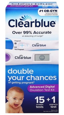 Clearblue Advanced Digital Ovulation Test + 1 Pregnancy Test (15 ct) - TWO LOT!-