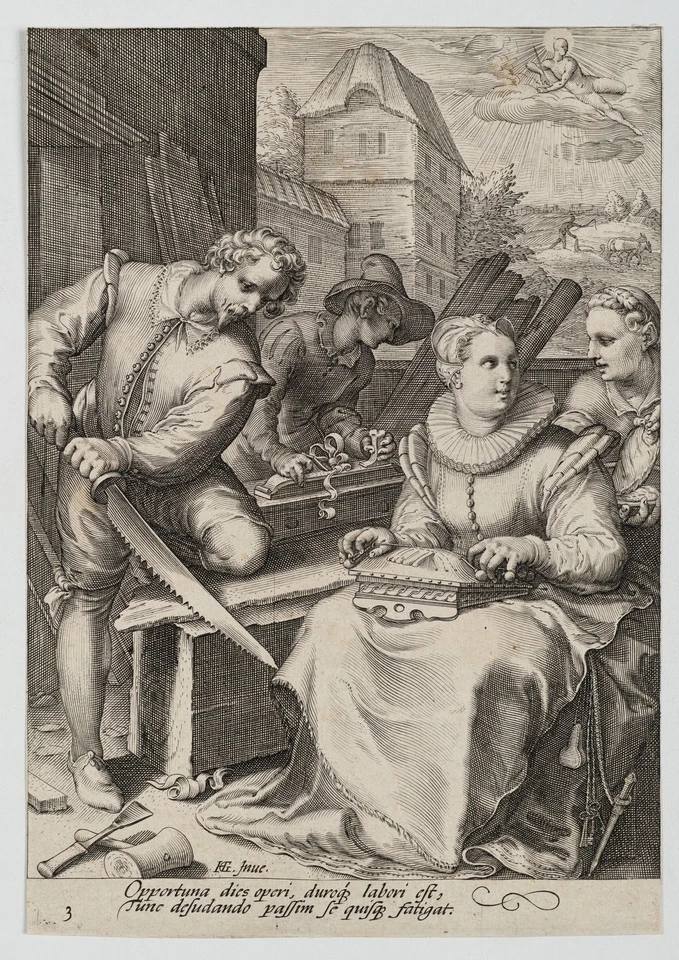 SAENREDAM (*1565) nach GOLTZIUS (*1558), Der Mittag, um 1595, KSt. Barock - Bild 2 von 4