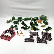 Ertl Lot Of John Deere Tractors Implements Fencing Farmers Animals & More 1/64