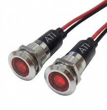 Alpinetech 2pcs Pl12m 12mm 120v Ac Led Metal Indicator Pilot Dash Light