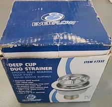 Everflow Deep Cup Duo Strainer #7532 Fits 3 1/2" - 4" Damaged Boxes 